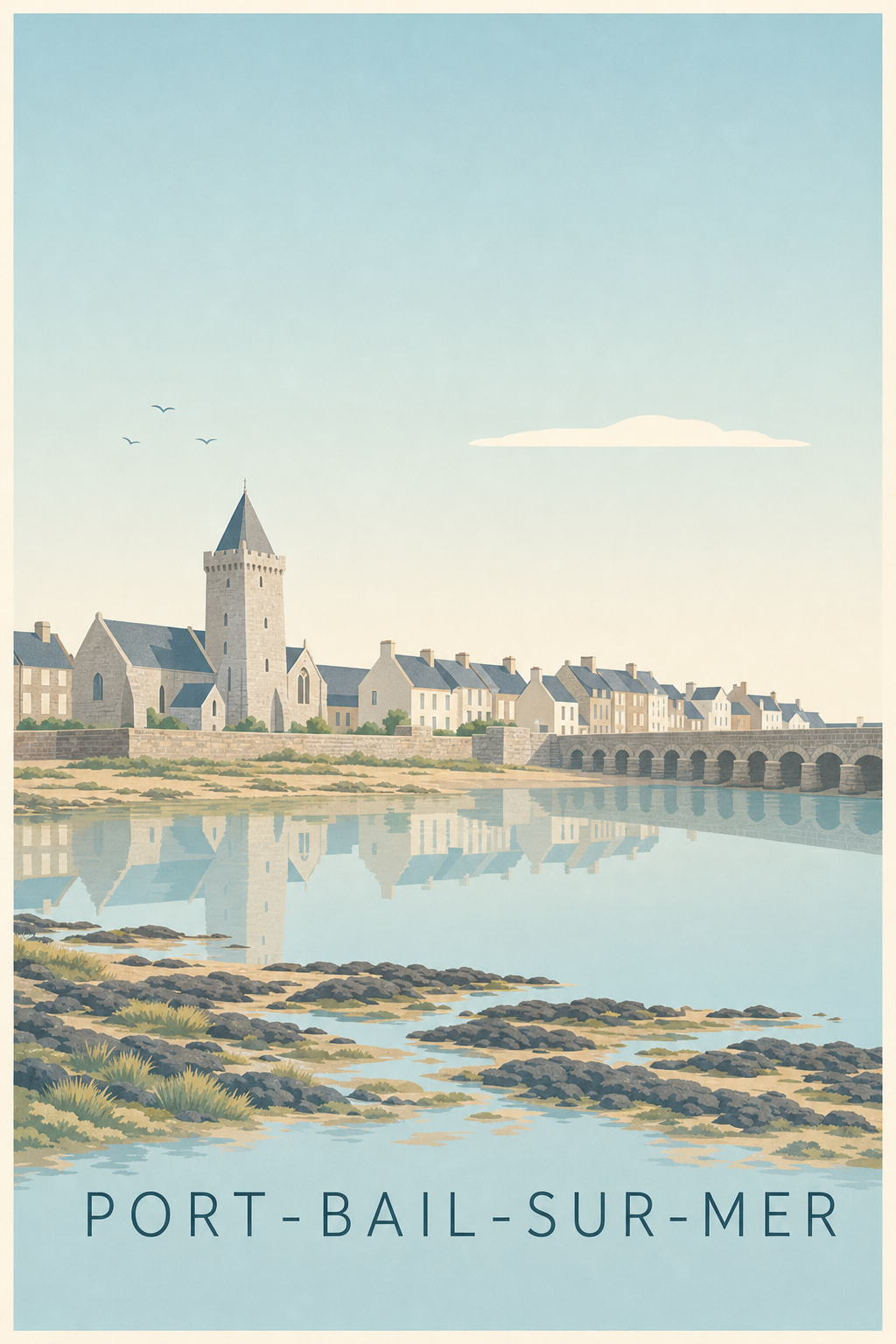 Affiche de Port-Bail-sur-Mer, poster Normandie