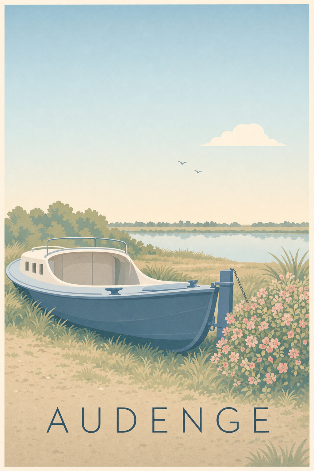 Affiche d'Audenge, poster Bassin d'Arcachon