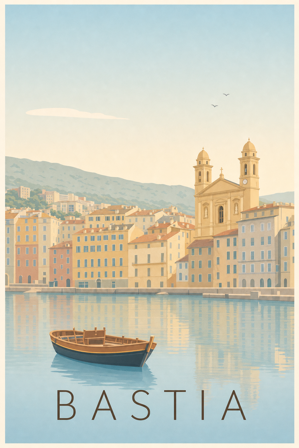 Affiche de Bastia, poster Vieux-Port