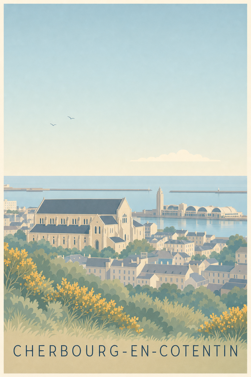 Affiche de Cherbourg-en-Cotentin, poster Normandie