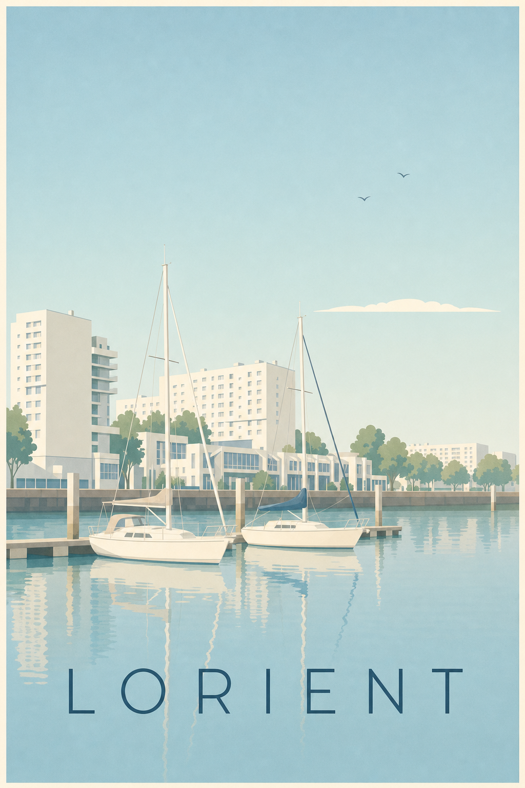 Affiche de Lorient, poster port de plaisance