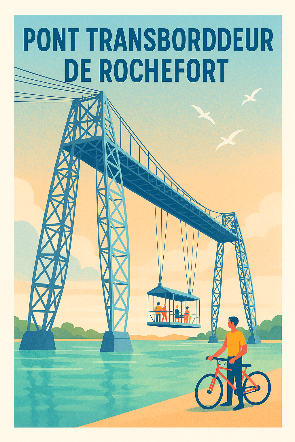 Affiche de Rochefort - L'élégance vintage du Pont Transbordeur