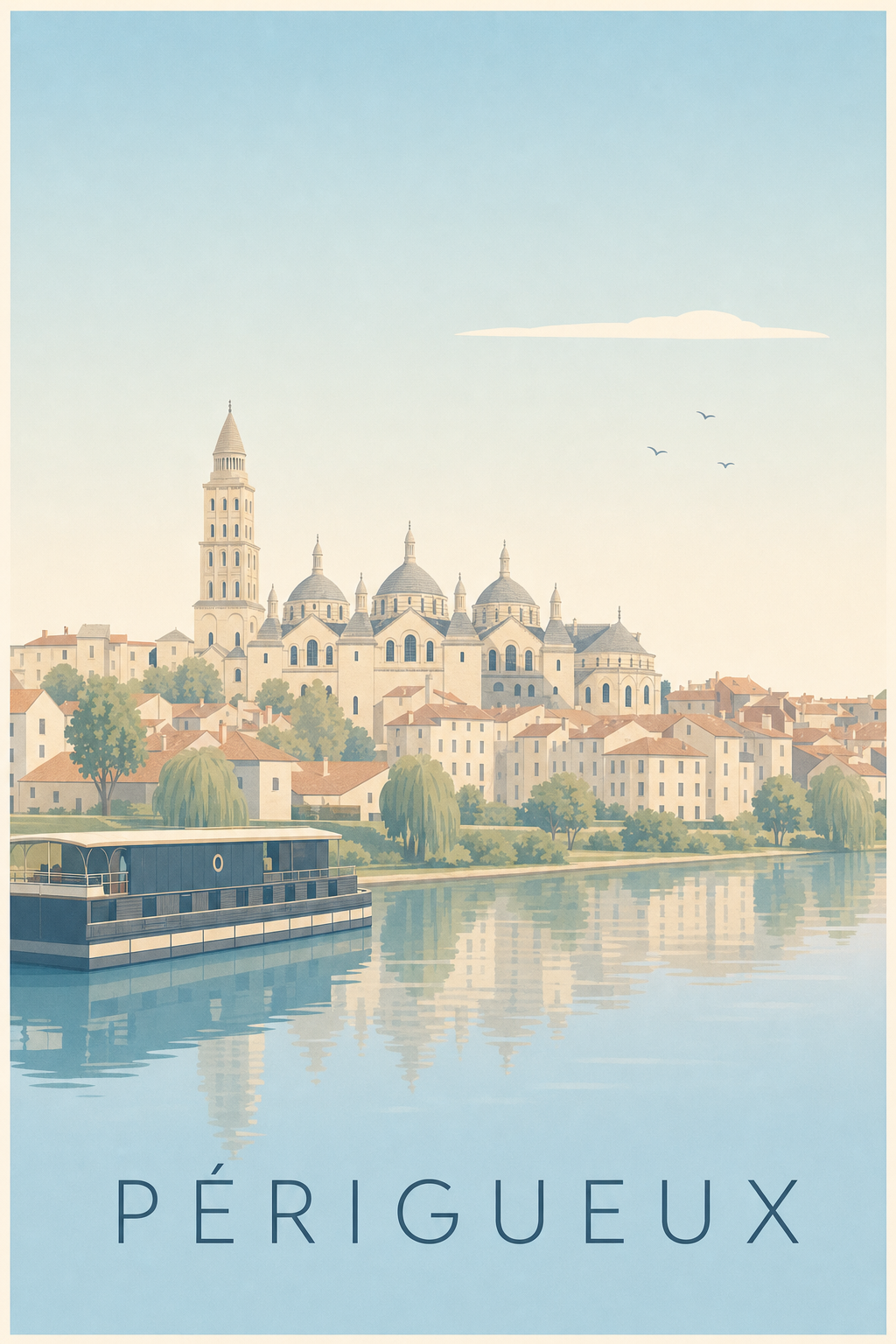 Affiche de Périgueux, poster ville de Dordogne