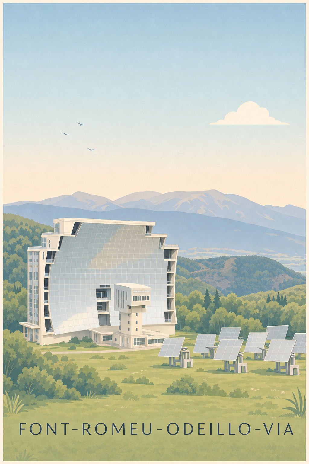 Affiche de Font-Romeu, poster Four Solaire