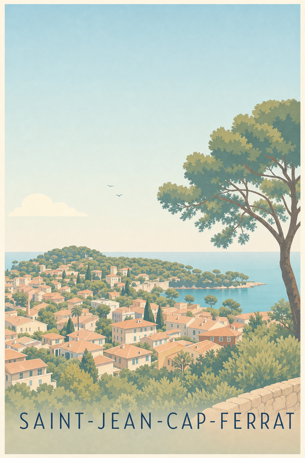 Affiche de Saint-Jean-Cap-Ferrat, poster Côte d’Azur