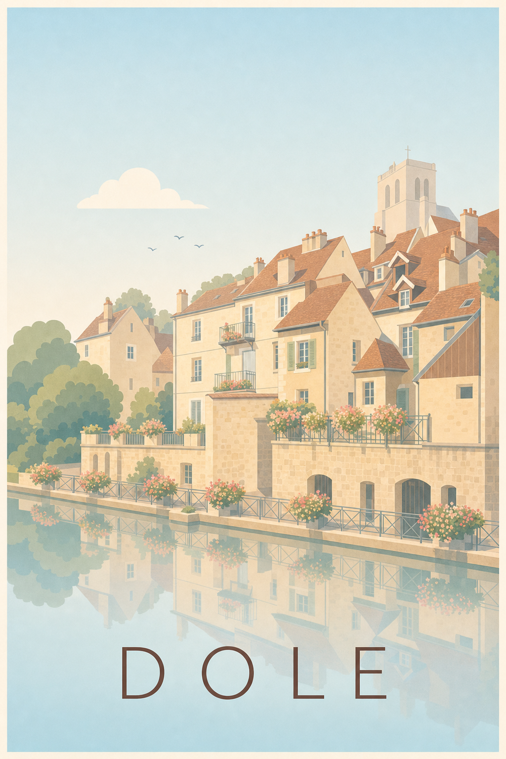Affiche de Dole, poster du canal des Tanneurs