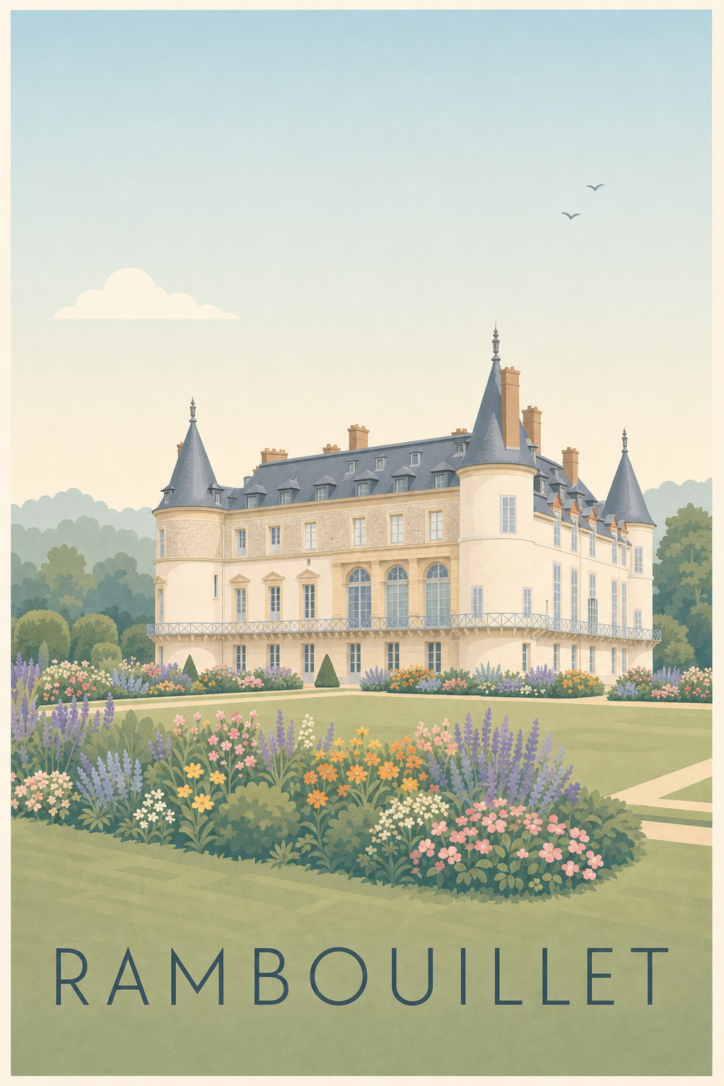 Affiche de Rambouillet, poster Chateau de Rambouillet