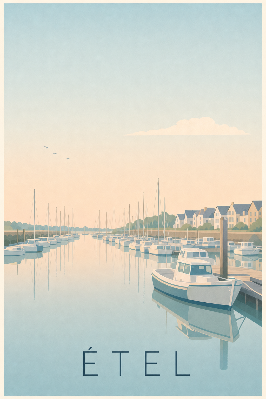 Affiche d'Étel, poster port de plaisance
