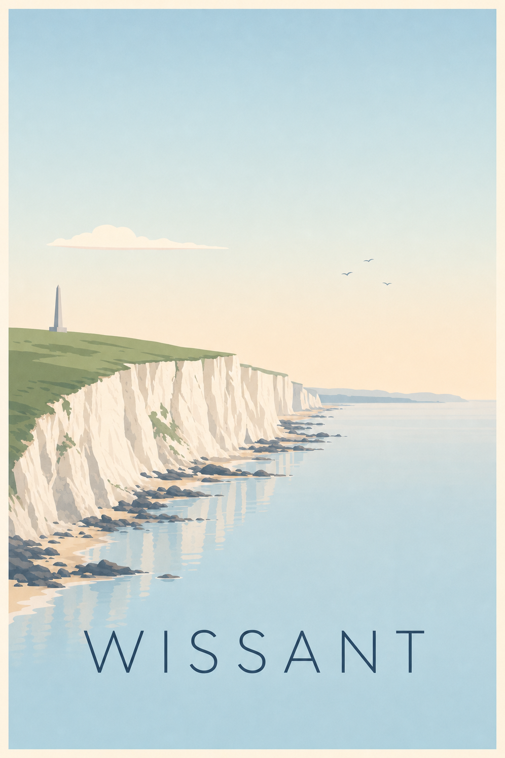 Affiche de Wissant, poster Cap Blanc-Nez
