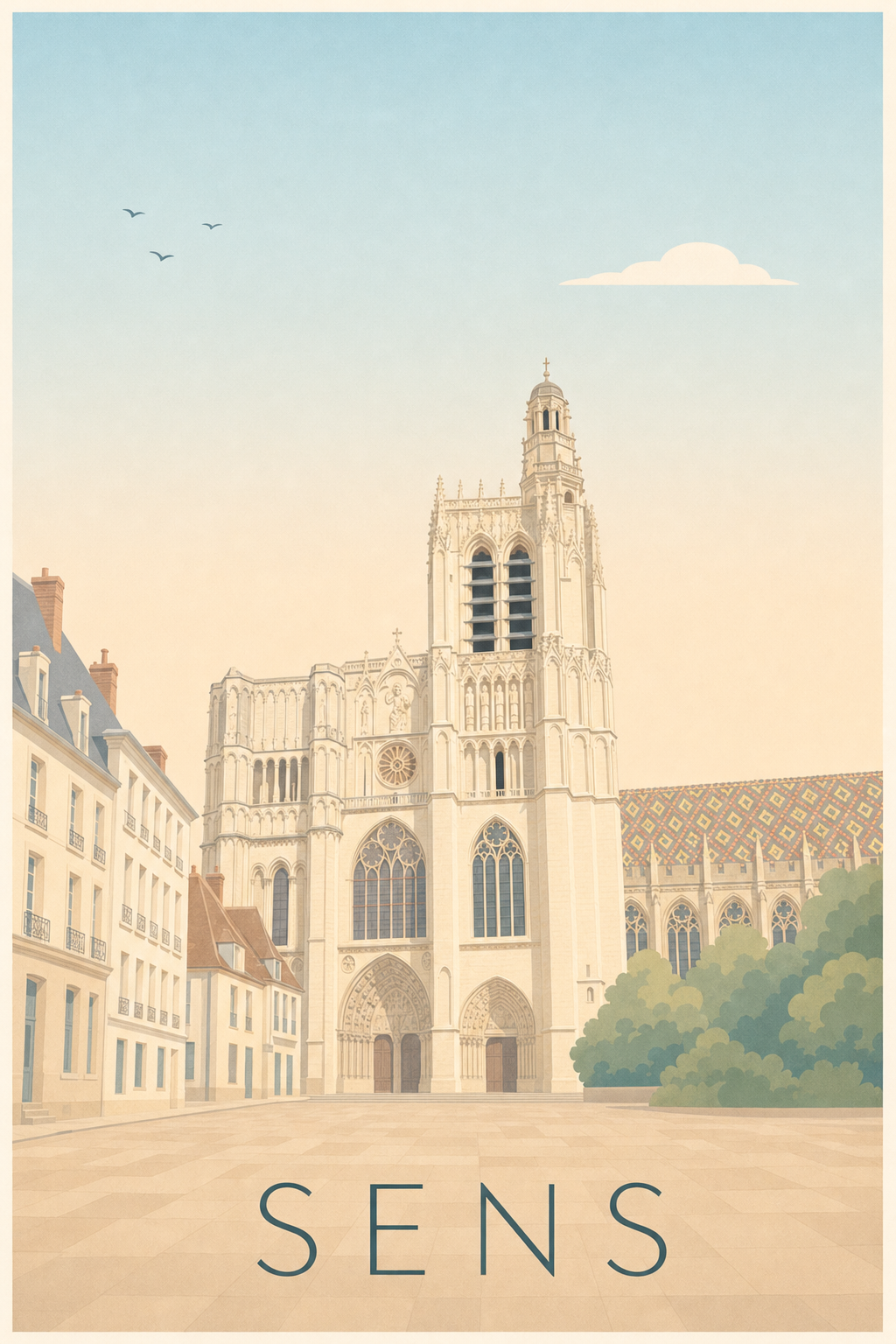 Affiche de Sens, poster Cathédrale Saint-Étienne