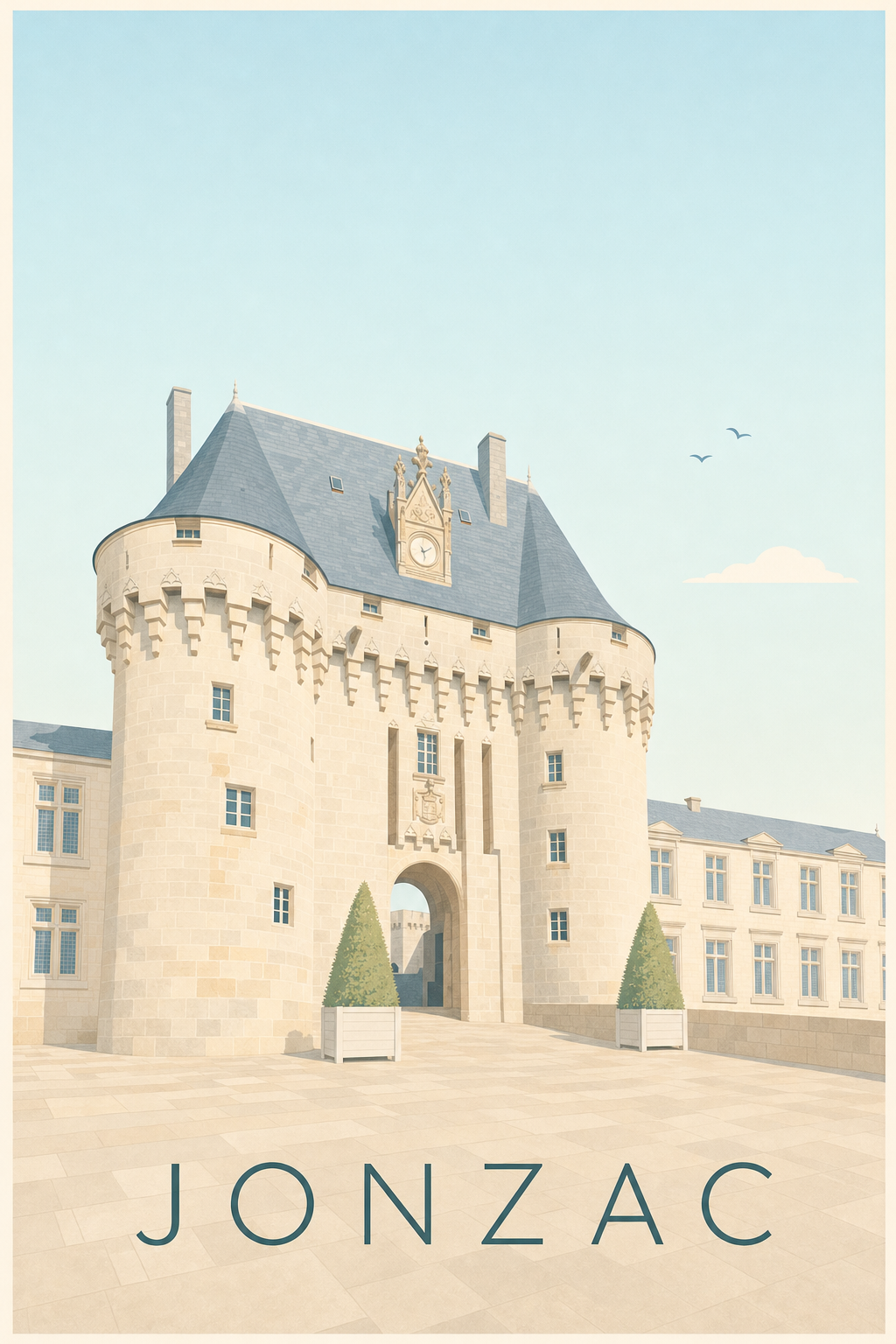 Affiche de Jonzac, le château médiéval