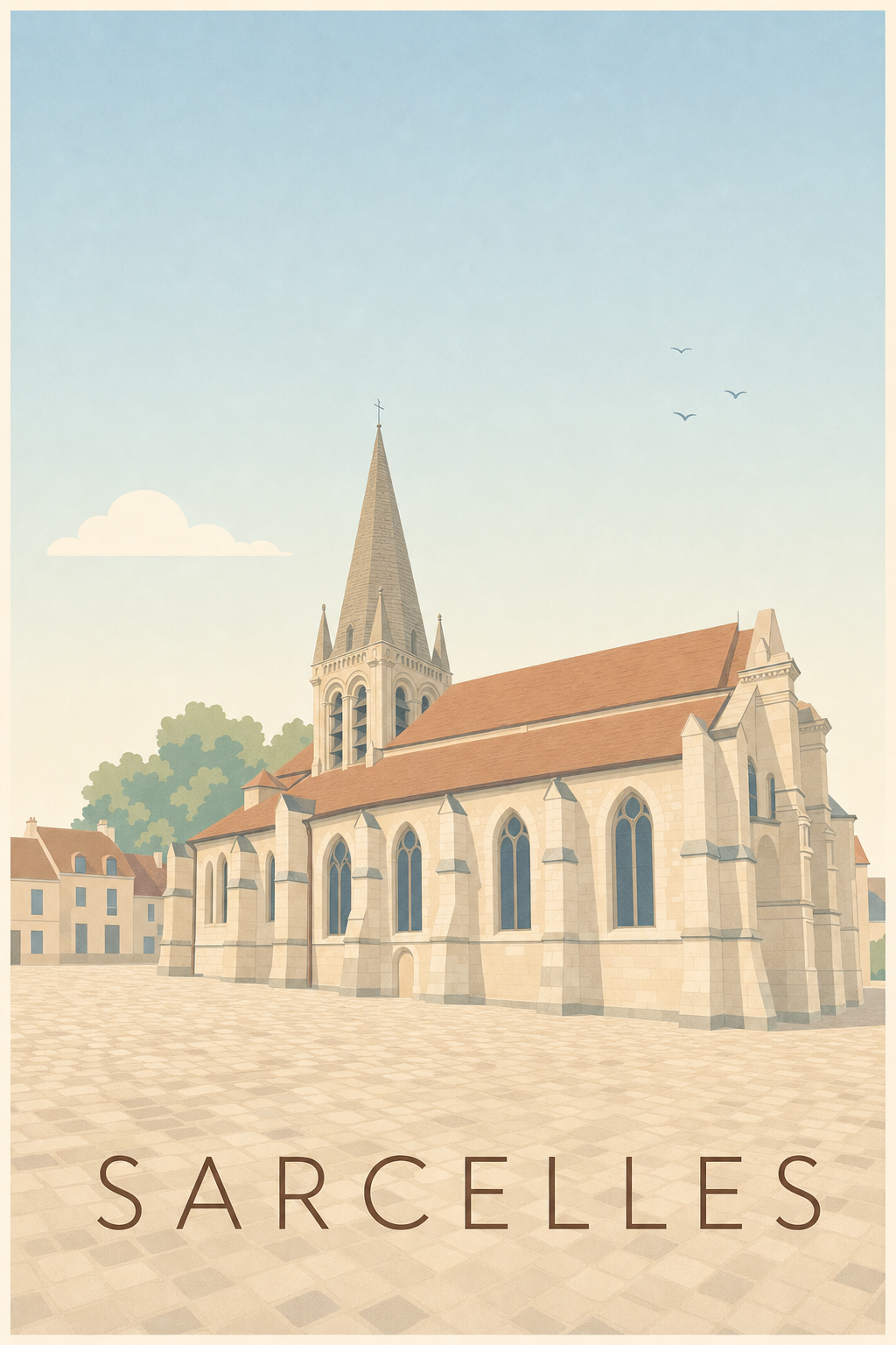Affiche de Sarcelles, poster église historique