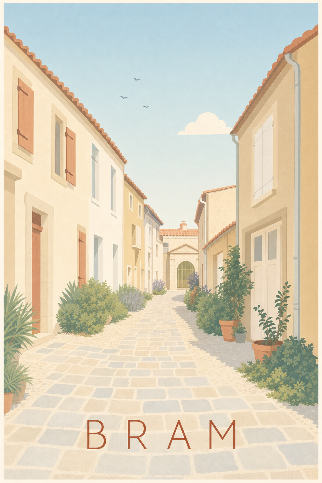 Affiche de Bram, poster ruelle ensoleillée