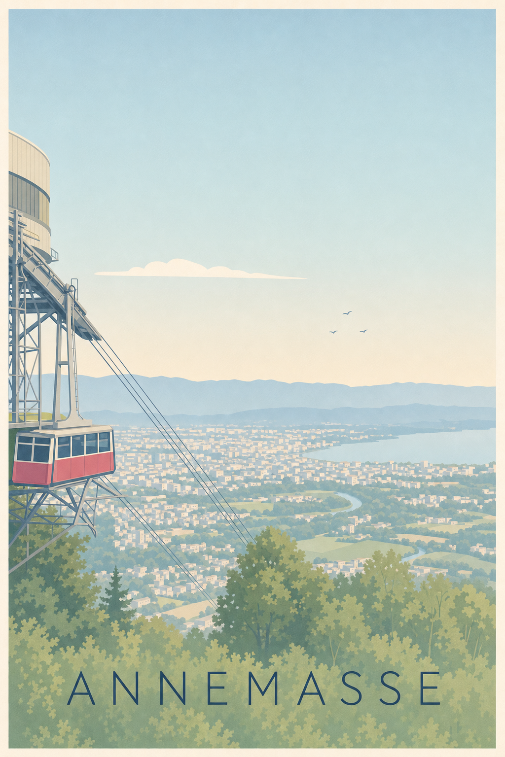 Affiche d'Annemasse, poster téléphérique du Salève