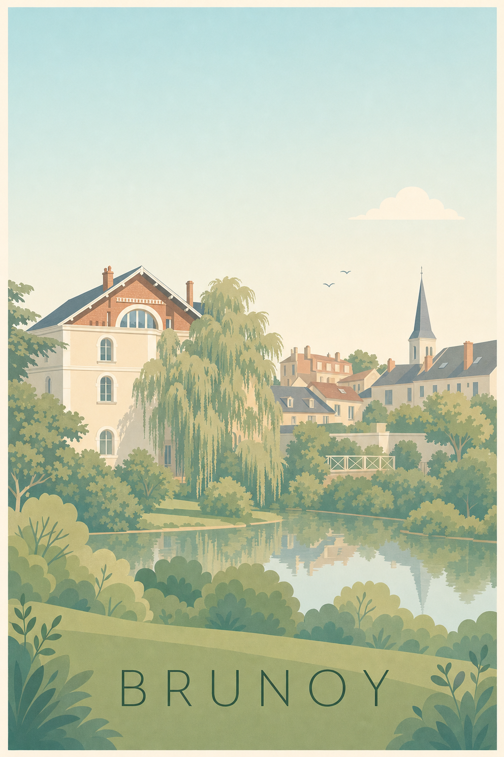 Affiche de Brunoy, poster bord de l'Yerres