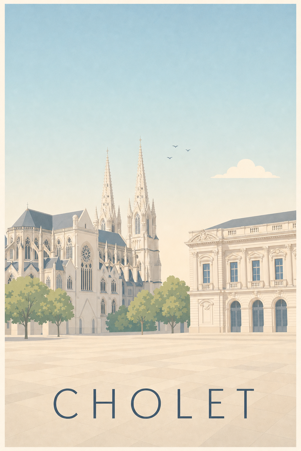 Affiche de Cholet, poster de l'église du Sacré-Cœur