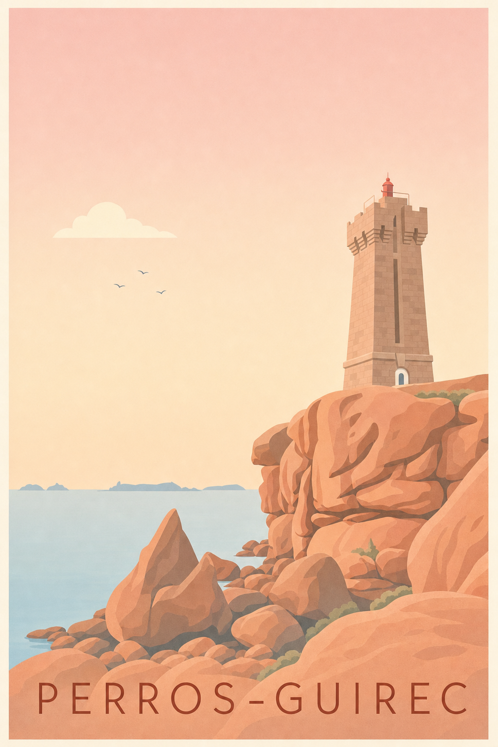 Affiche de Perros-Guirec, phare de Ploumanac'h