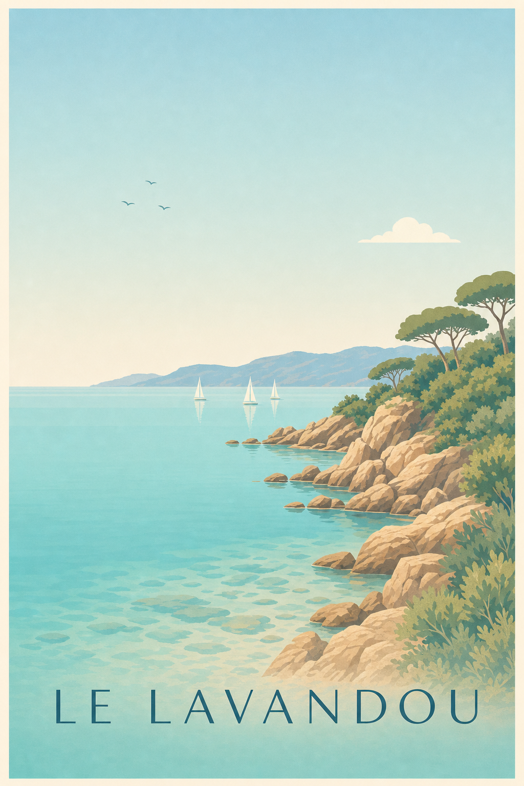 Affiche du Lavandou, poster bord de mer