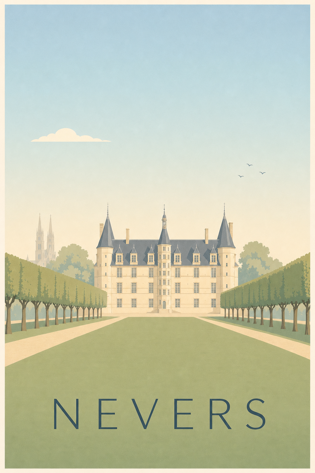 Affiche de Nevers, poster Palais ducal
