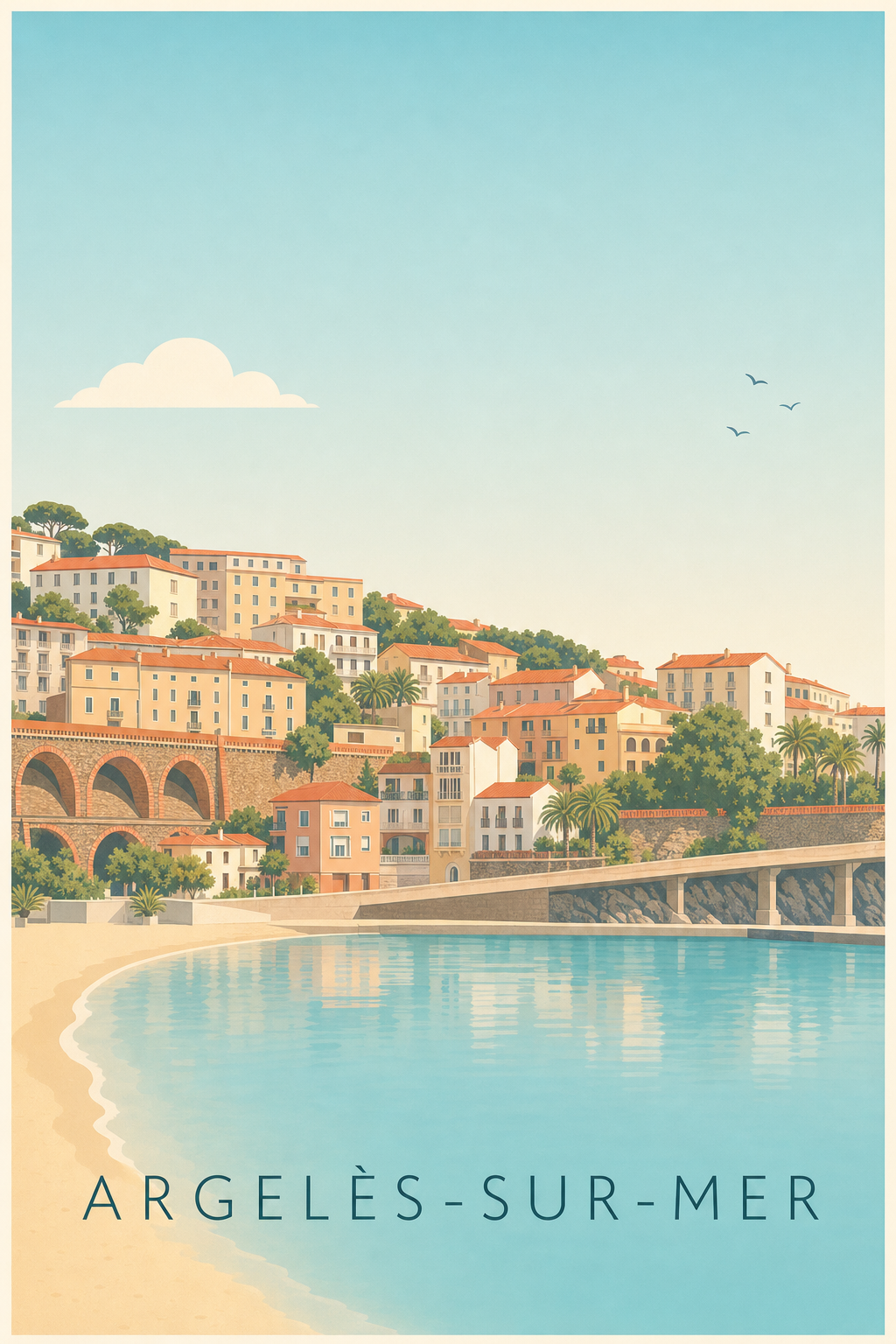 Affiche d'Argelès-sur-Mer, poster bord de mer