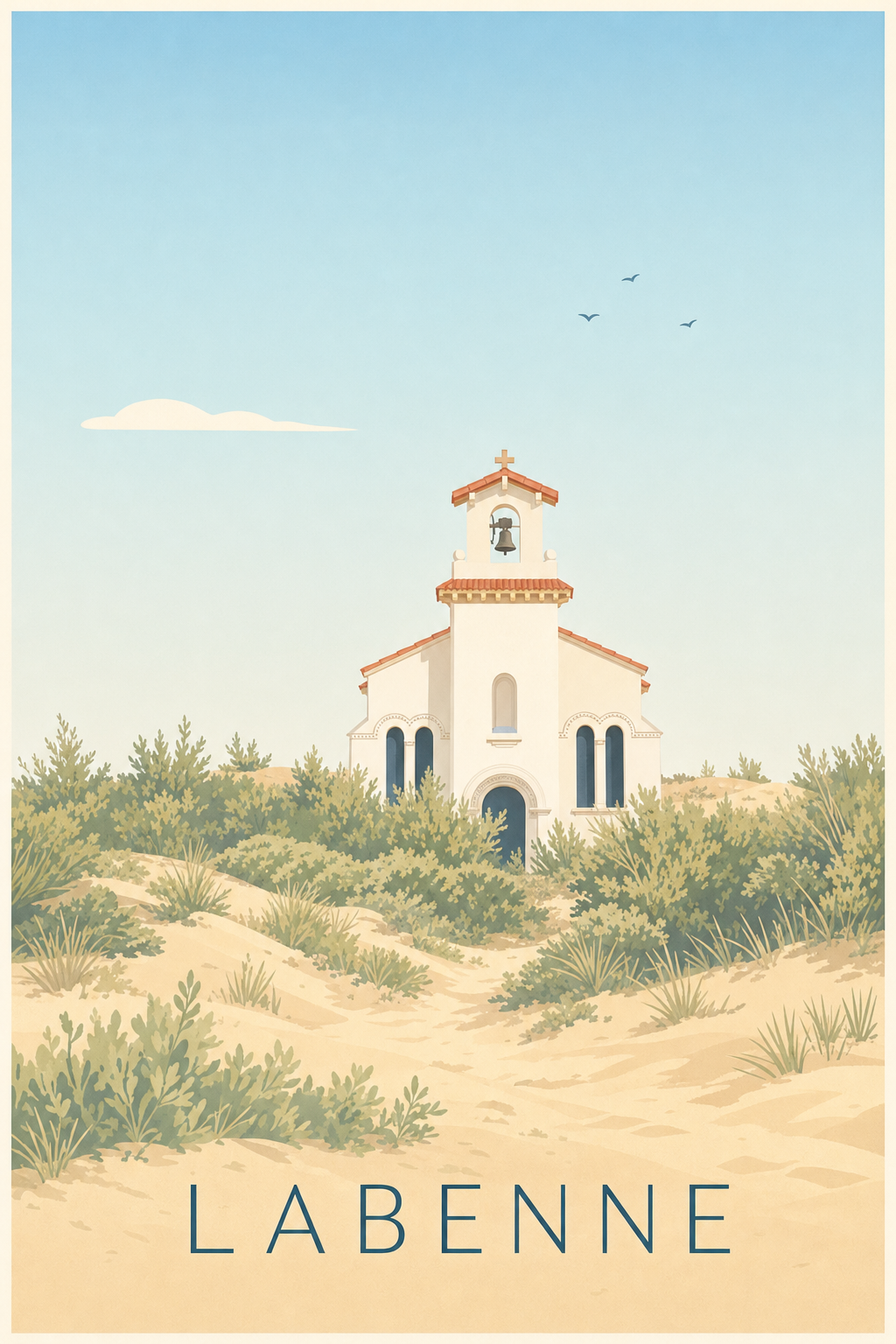 Affiche de Labenne, poster dunes landaises