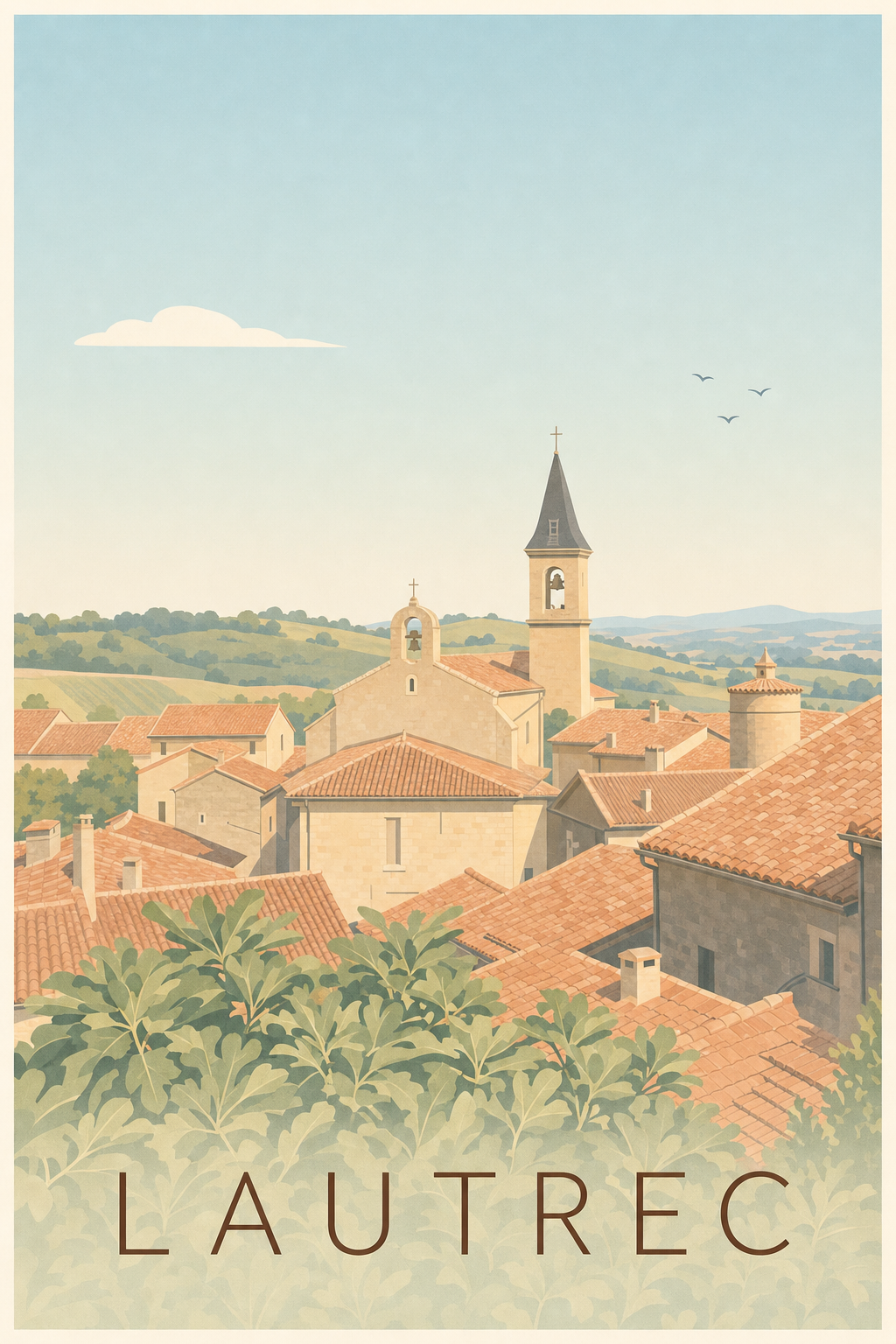 Affiche de Lautrec, poster toits du village