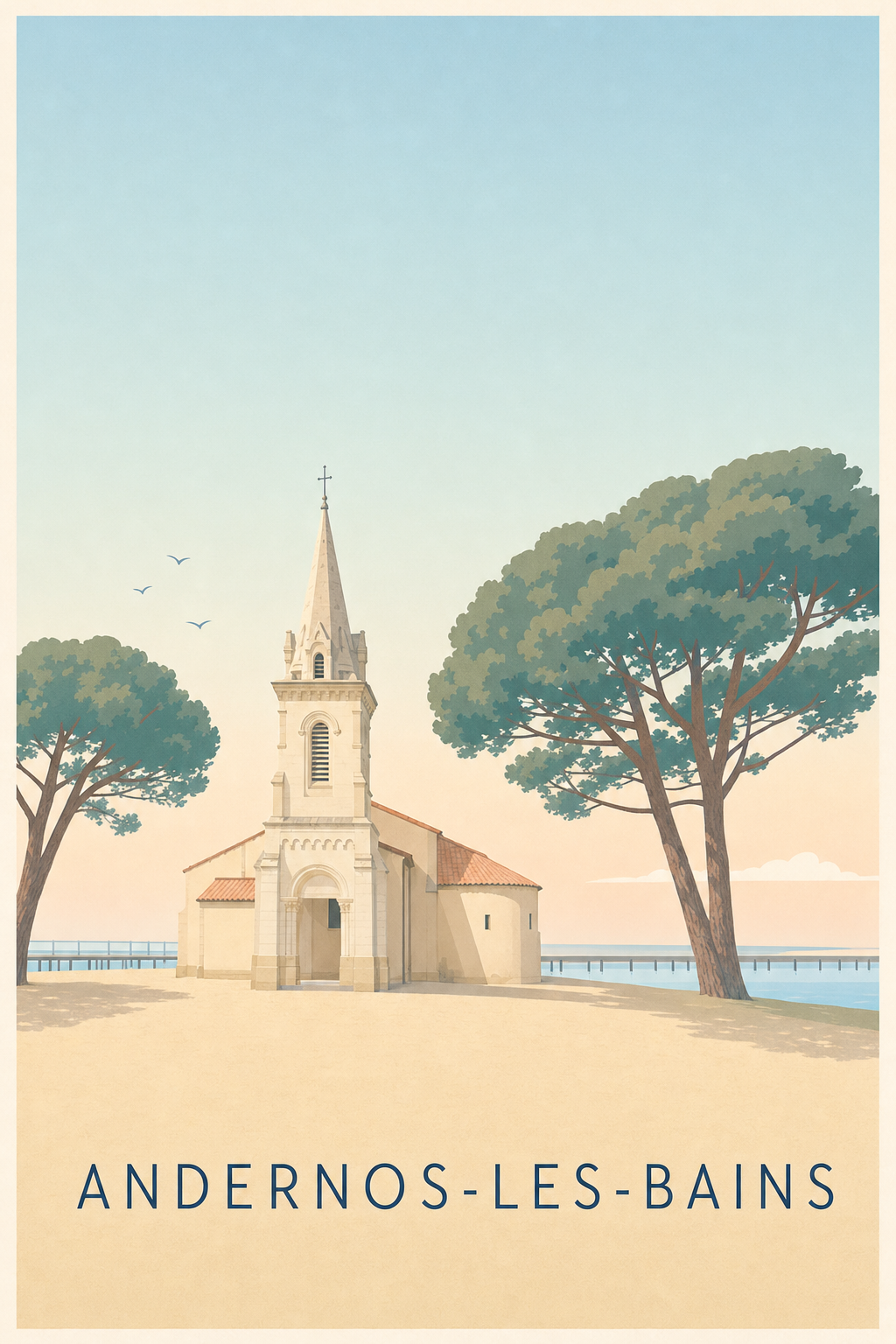 Affiche d’Andernos-les-Bains, poster bassin d’Arcachon