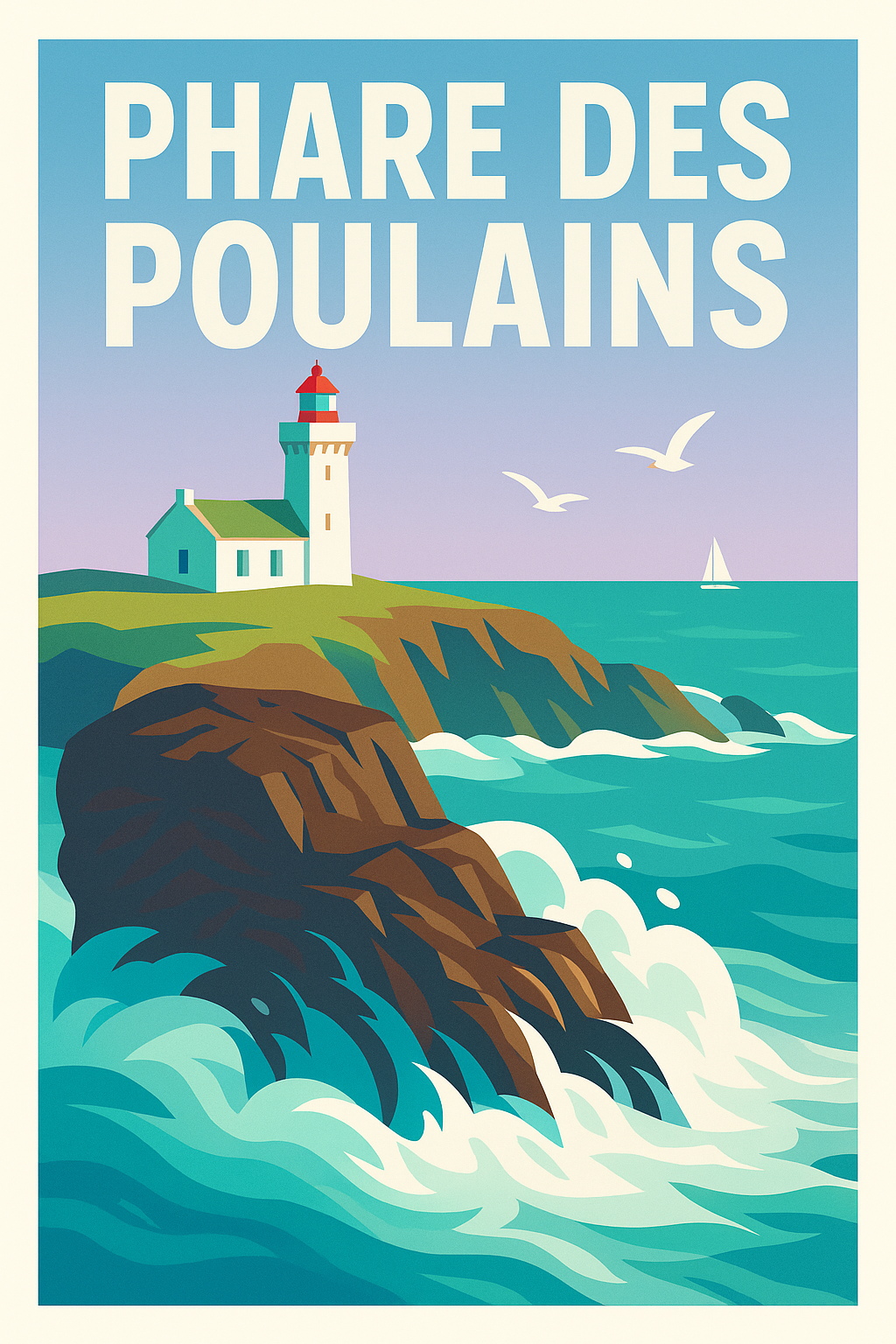 Affiche de Phare des Poulains - L'éclat sauvage de Belle-Île-en-Mer