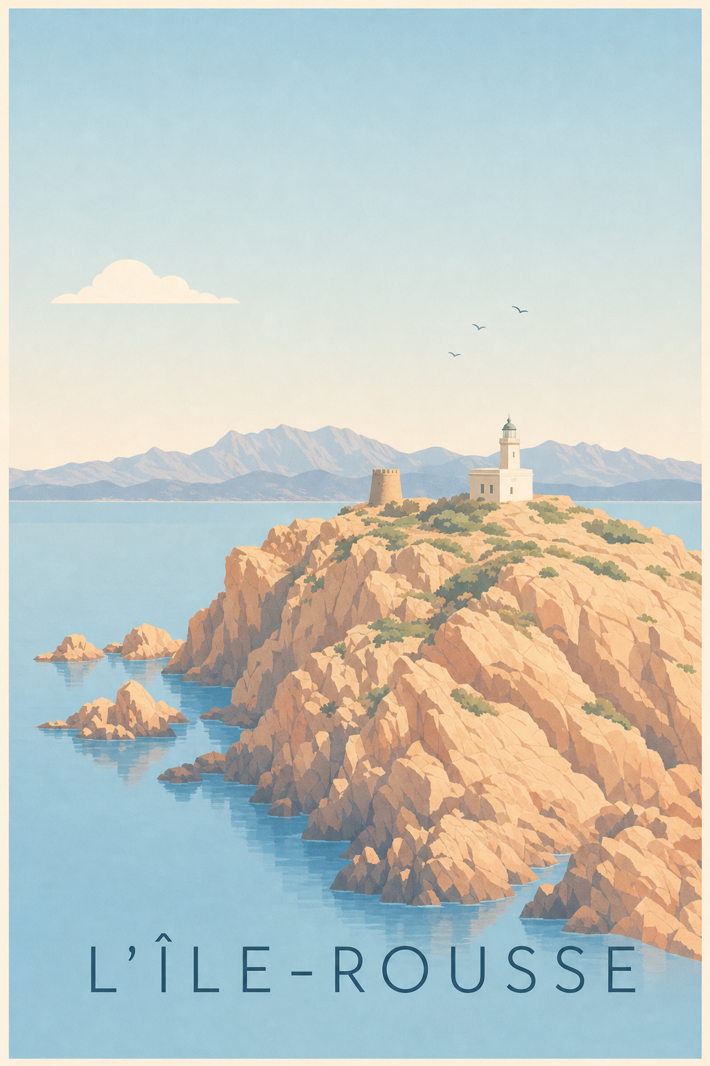 Affiche de L'Île-Rousse, poster phare de la Pietra