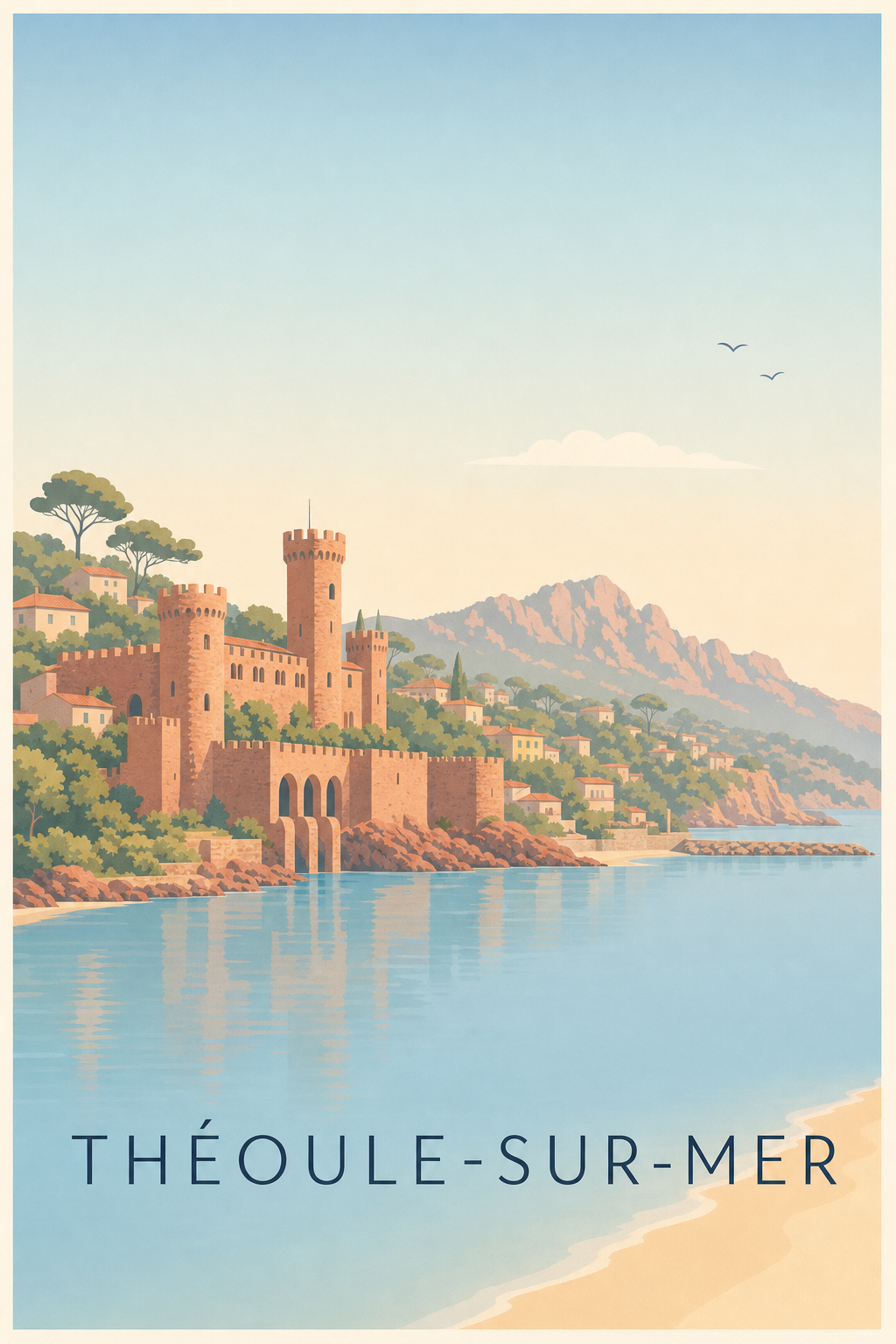 Poster de Théoule-sur-Mer, château ocre