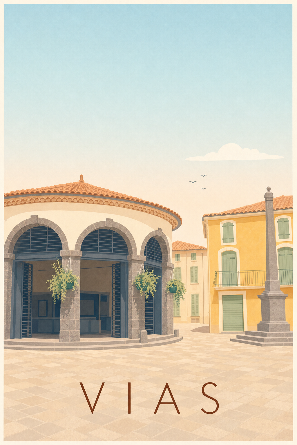 Affiche de Vias, poster halles du village