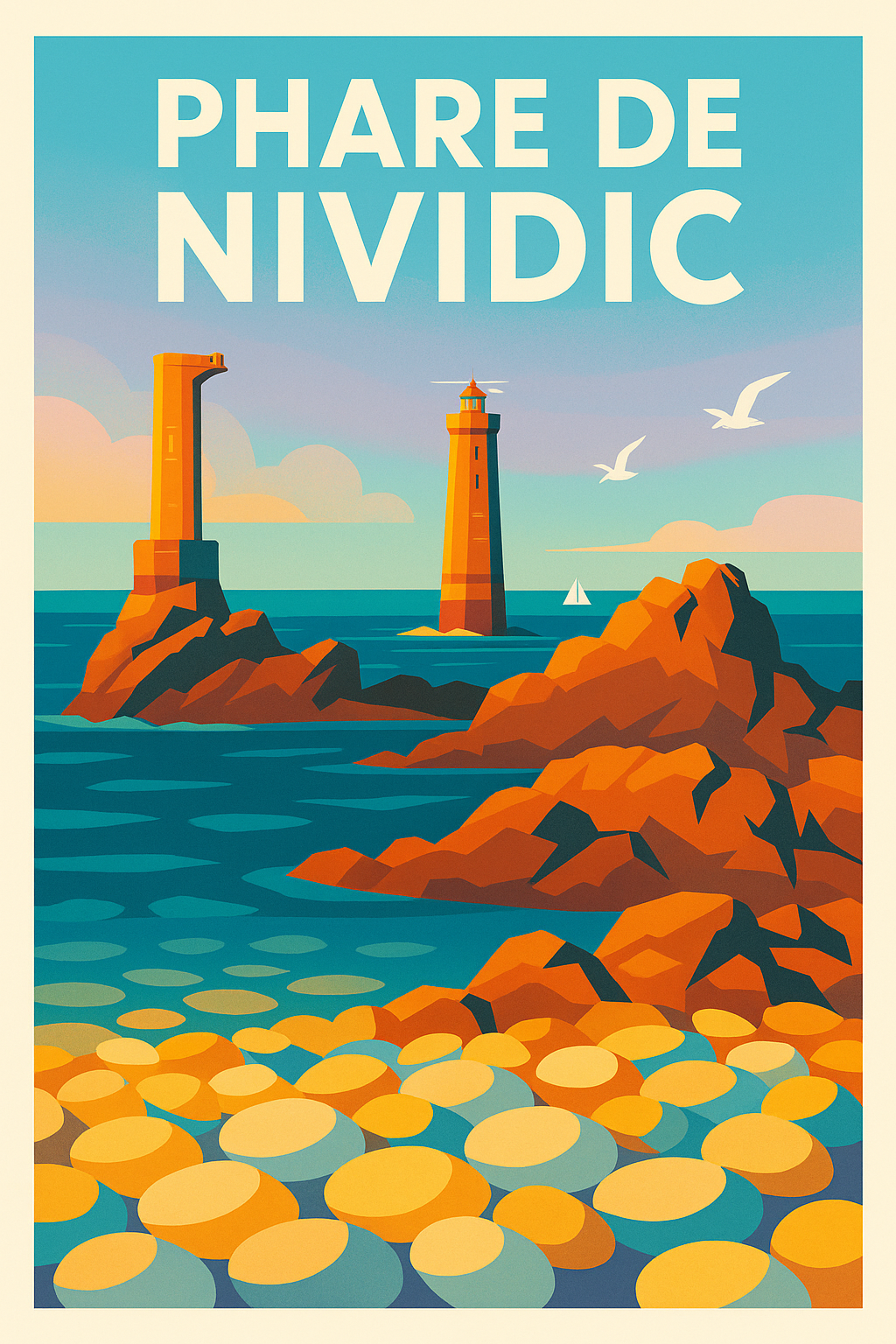 Affiche de Phare de Nividic - L'éclat sauvage de la pointe d'Ouessant