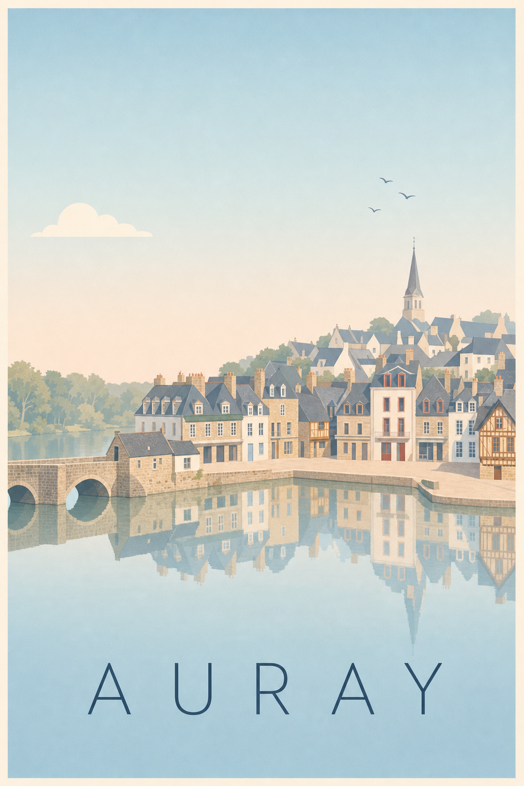 Affiche d'Auray, le port de Saint-Goustan