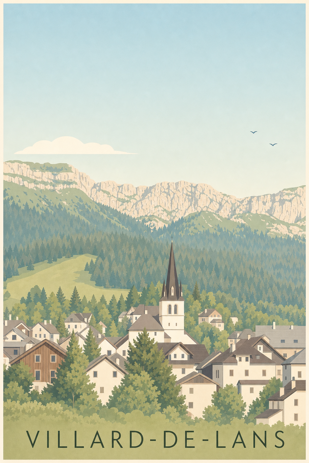 Affiche de Villard-de-Lans, poster du massif du Vercors