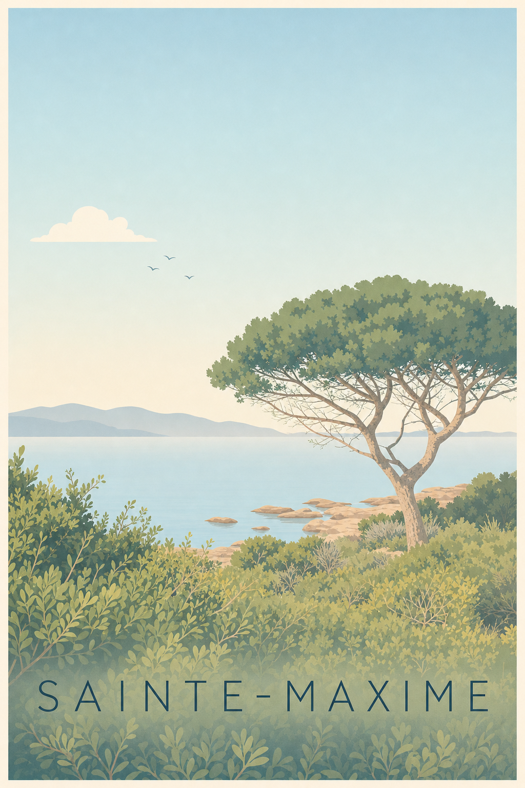 Affiche Sainte-Maxime, poster bord de mer