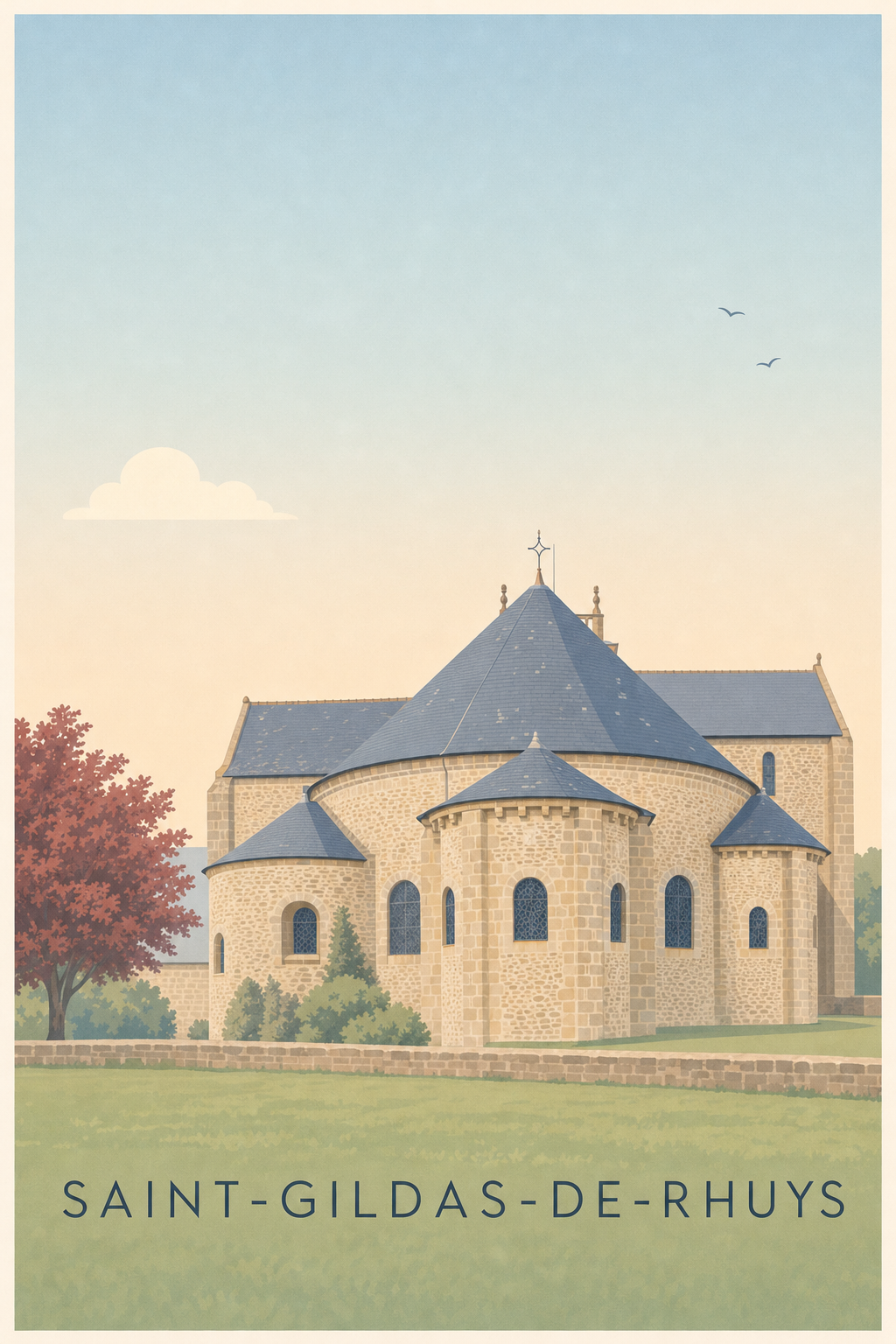 Affiche de Saint-Gildas-de-Rhuys, poster Bretagne