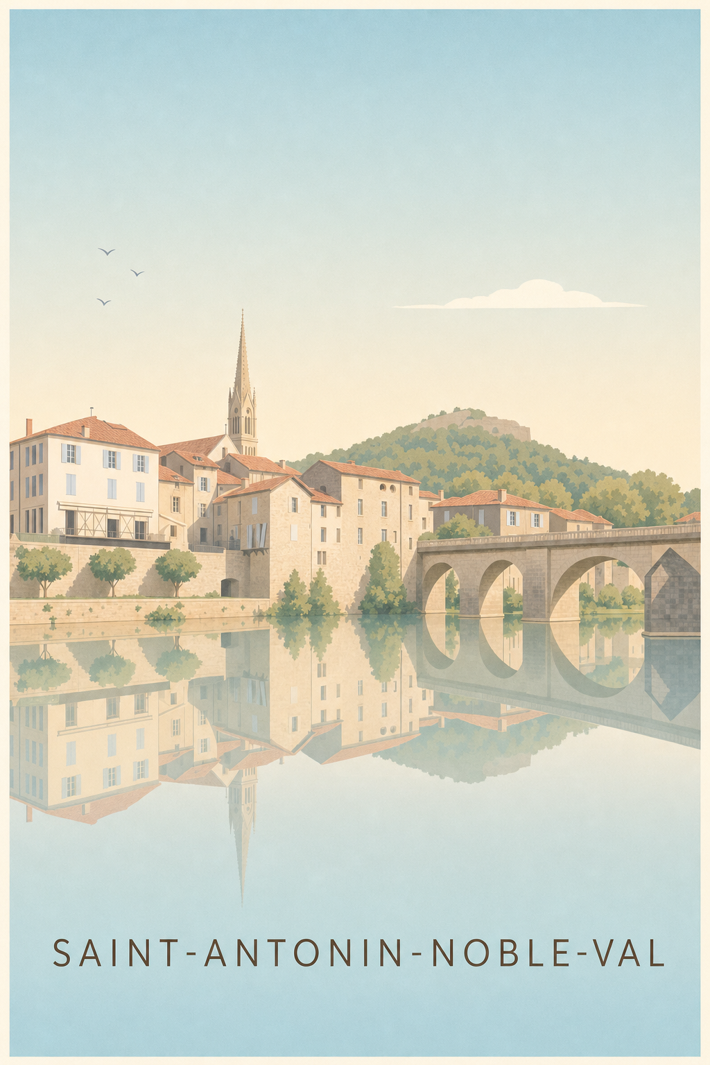 Affiche de Saint-Antonin-Noble-Val, poster vieux pont