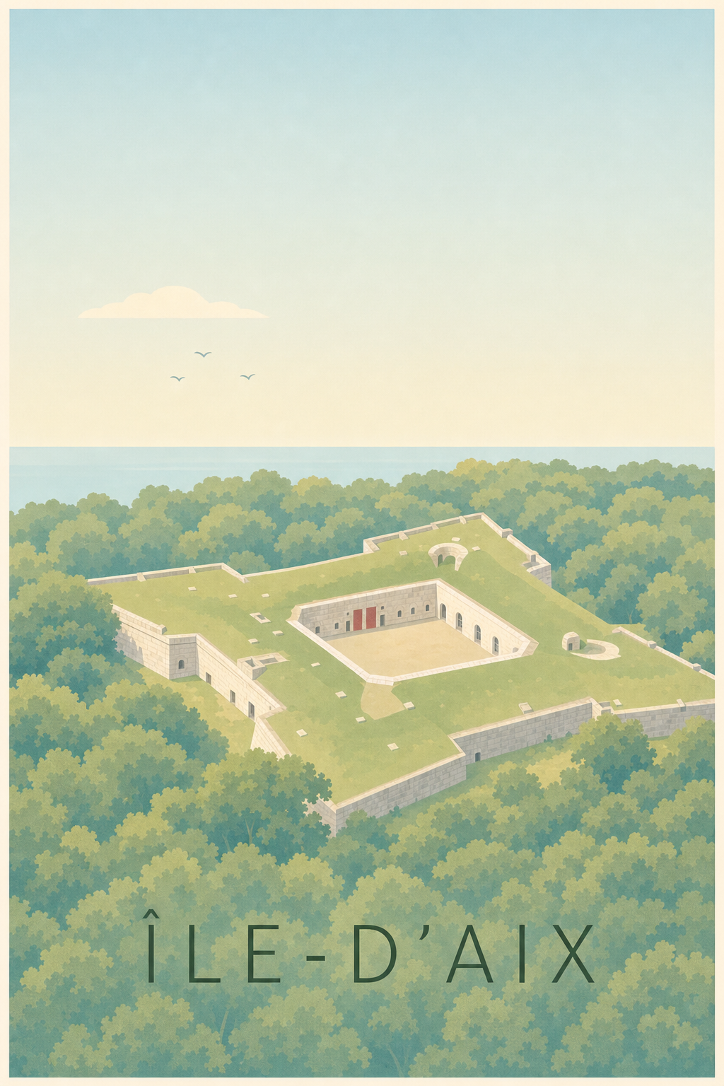 Affiche de l'Île-d'Aix, poster du Fort Liédot