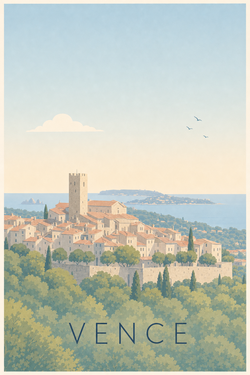 Affiche de Vence, poster cité médiévale