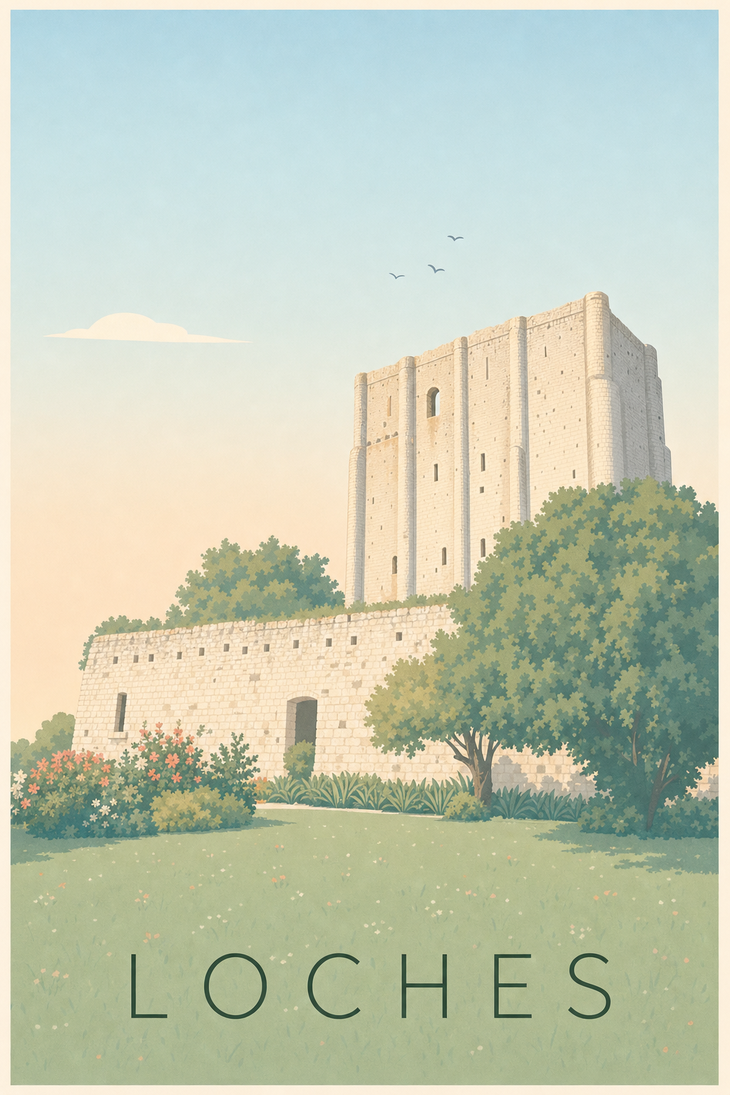 Affiche de Loches, poster du donjon médiéval