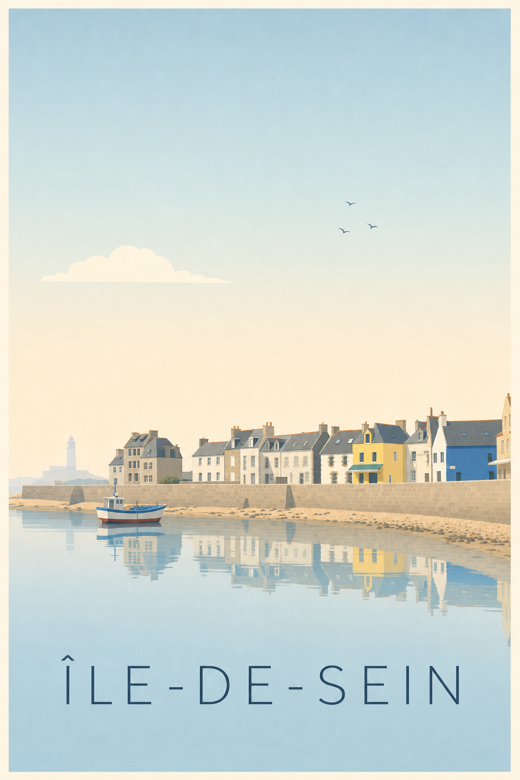 Affiche de l'Île-de-Sein, poster port du Finistère