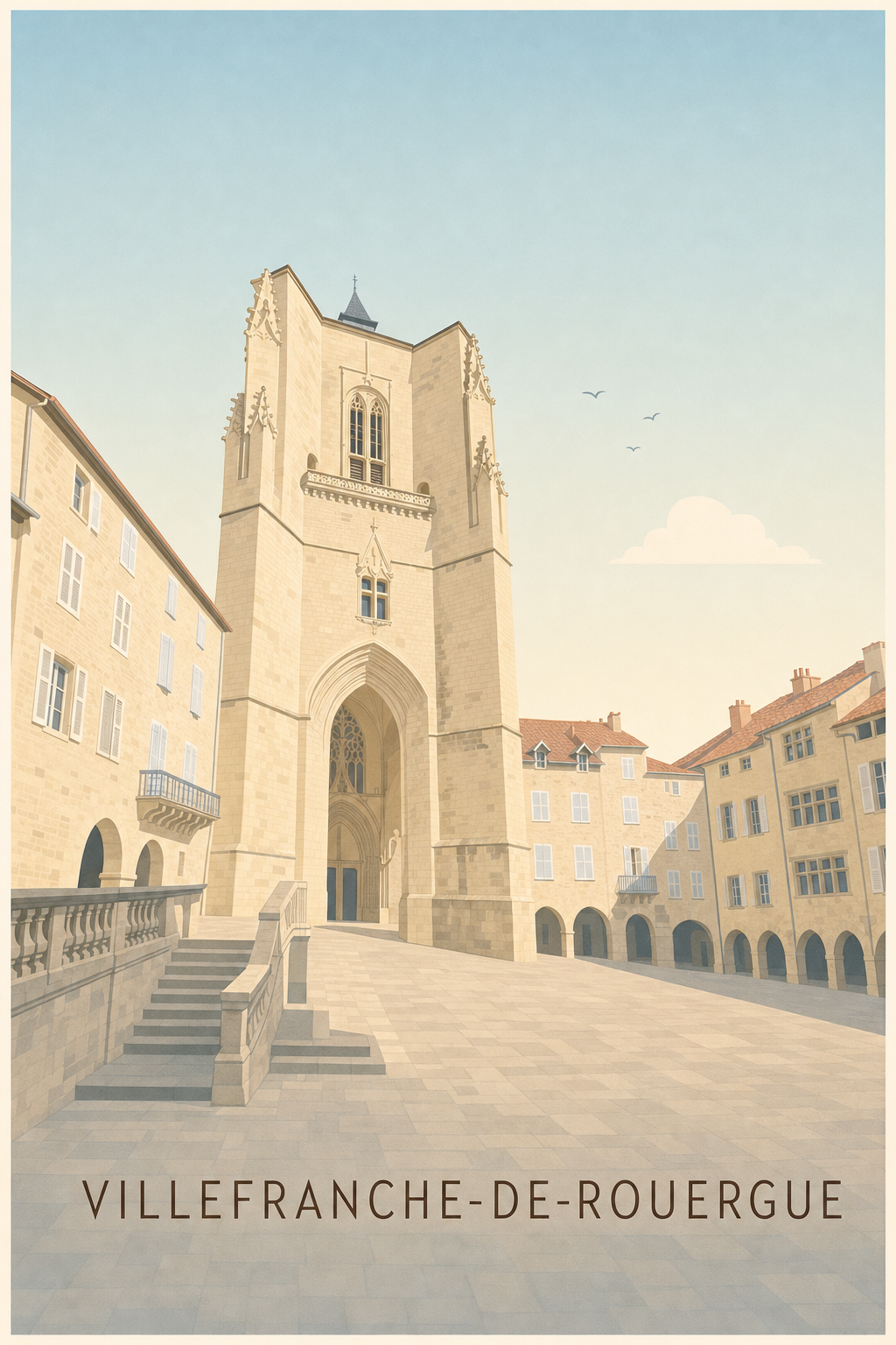 Affiche de Villefranche-de-Rouergue, poster clocher