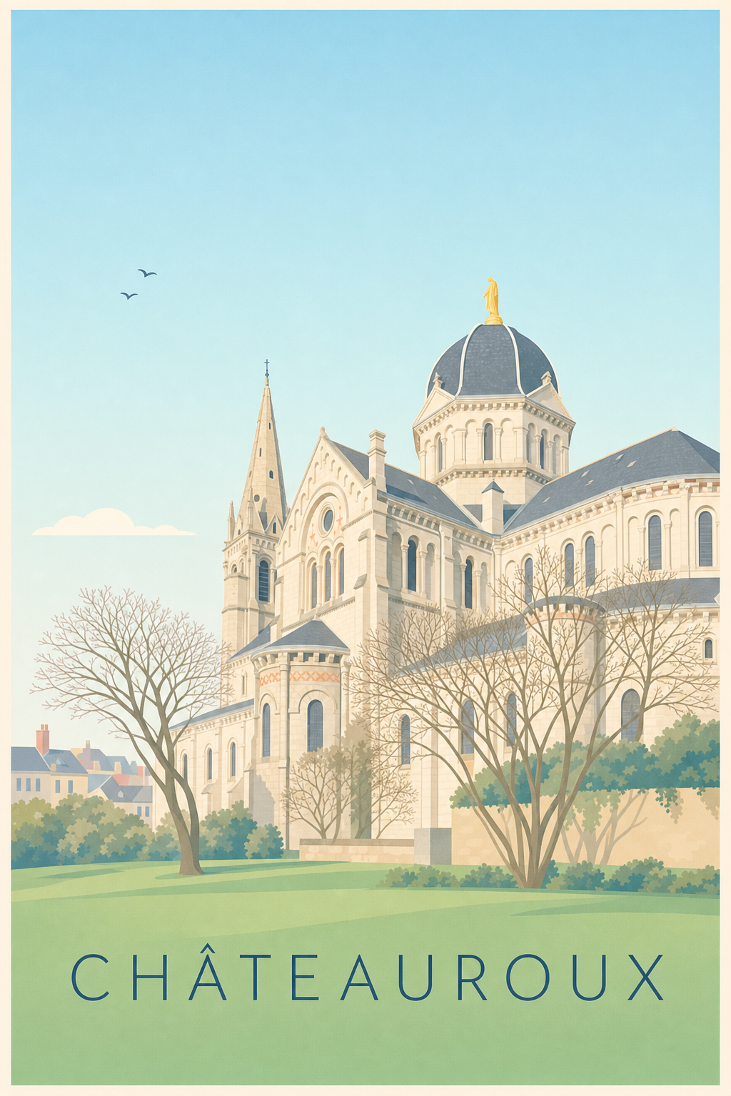 Affiche de Châteauroux, poster église Notre-Dame