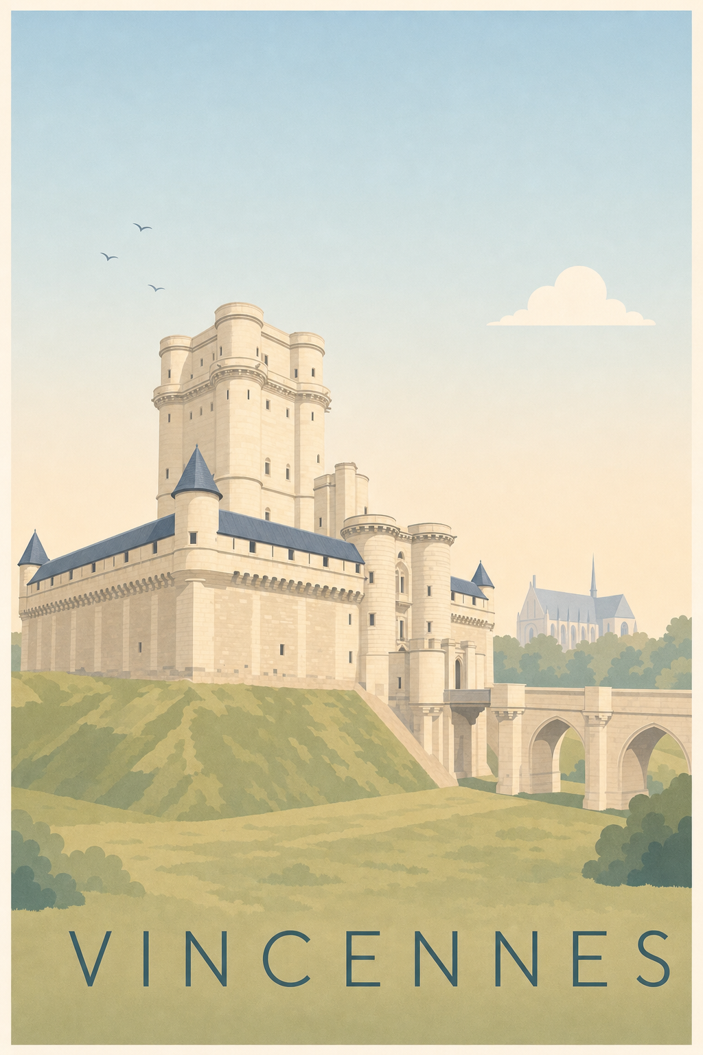 Affiche de Vincennes, poster Château médiéval