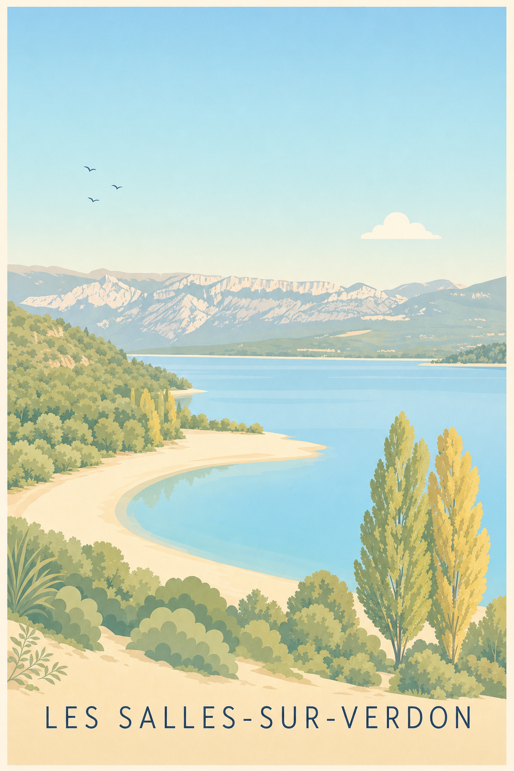Affiche des Salles-sur-Verdon, poster Lac de Sainte-Croix