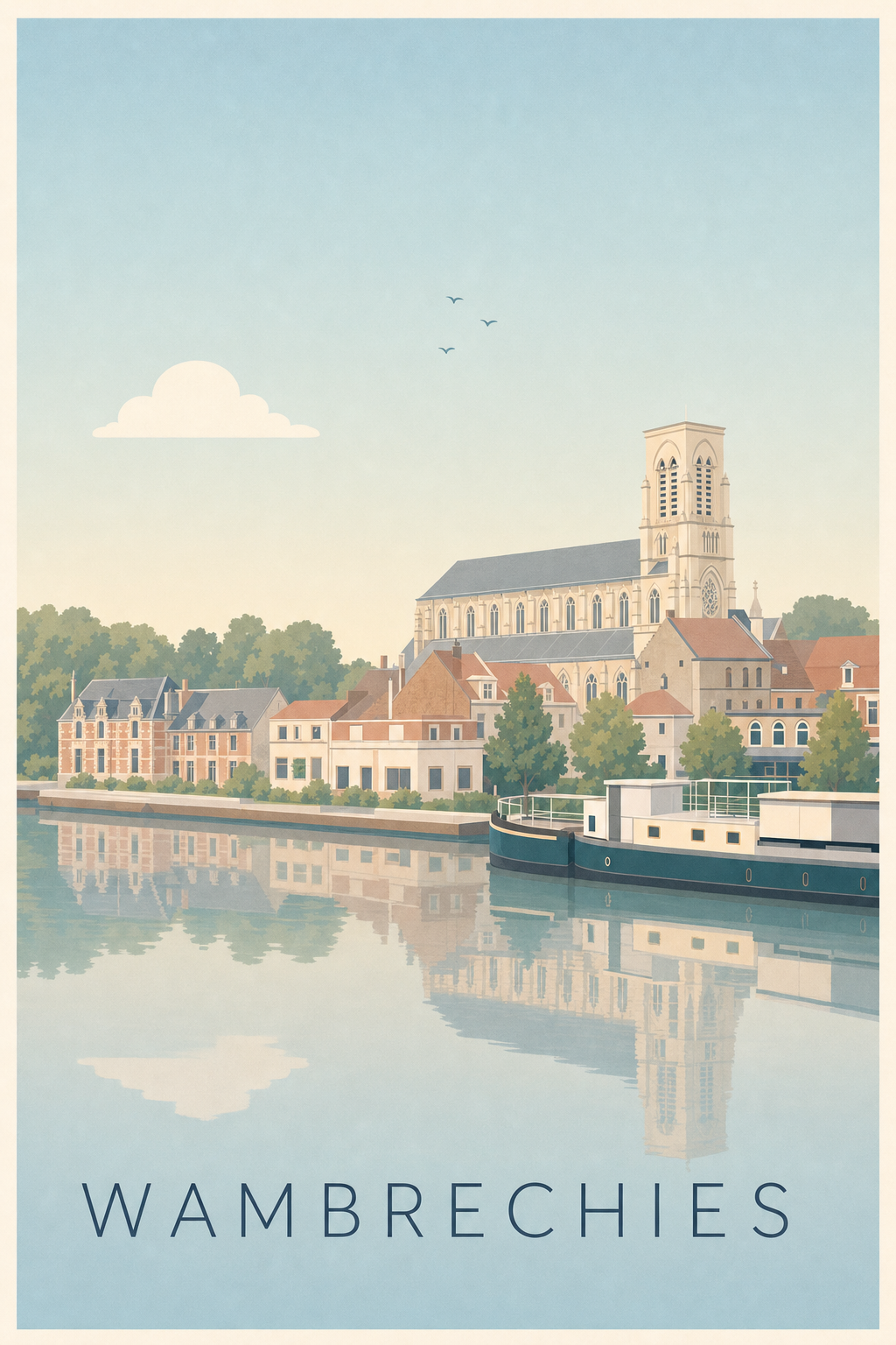 Affiche de Wambrechies, poster du quai de la Deûle