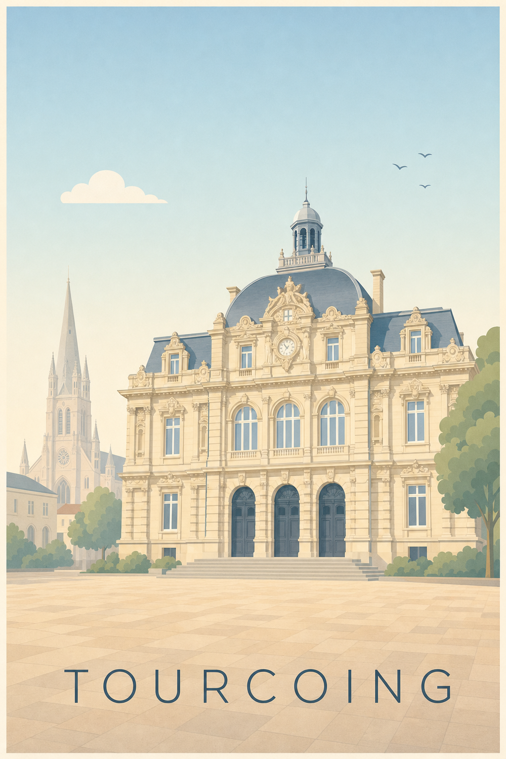 Affiche de Tourcoing, poster de l'Hôtel de Ville
