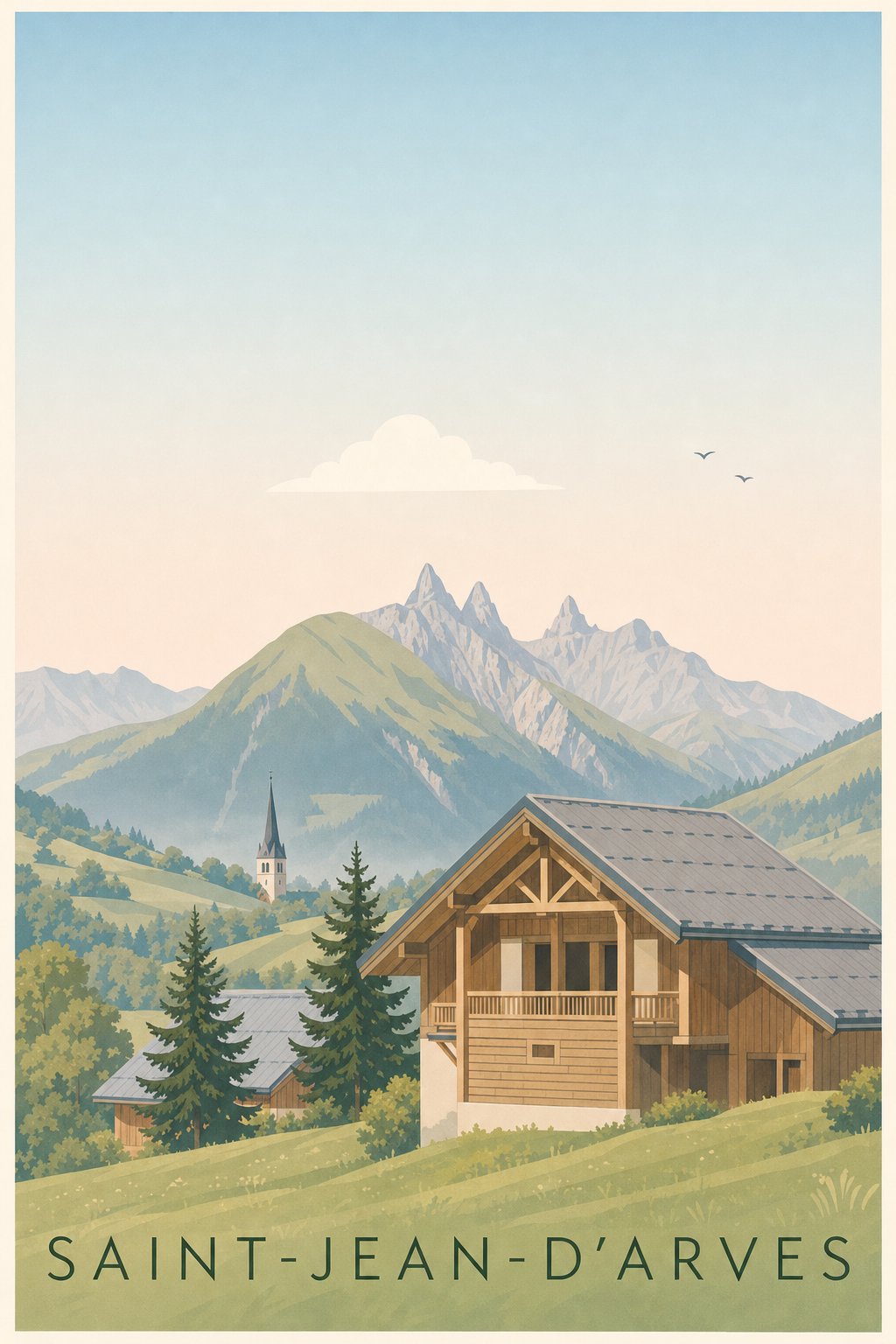 Affiche Saint-Jean-d'Arves, Les Aiguilles d'Arves