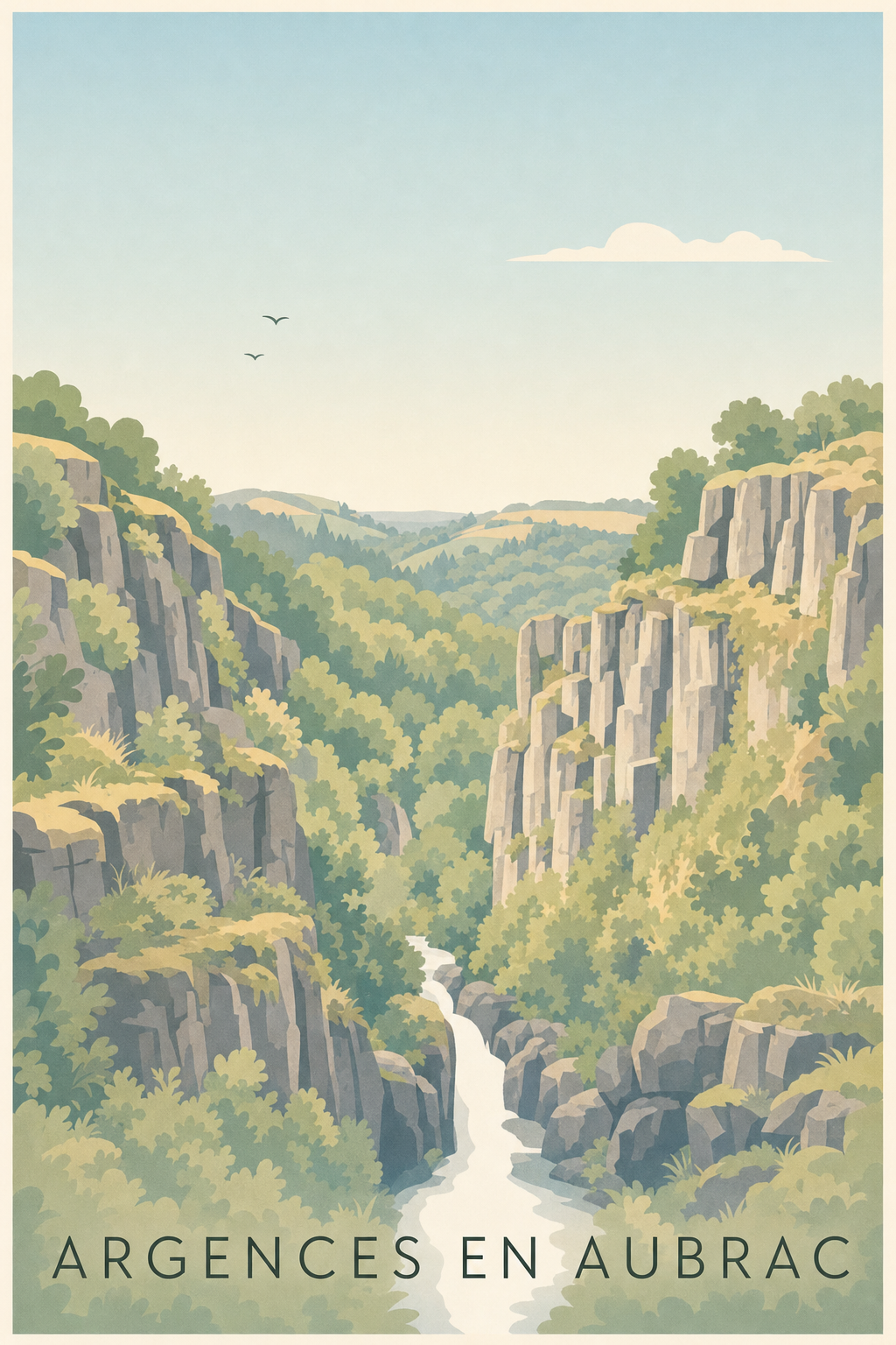 Affiche d'Argences en Aubrac, poster canyon