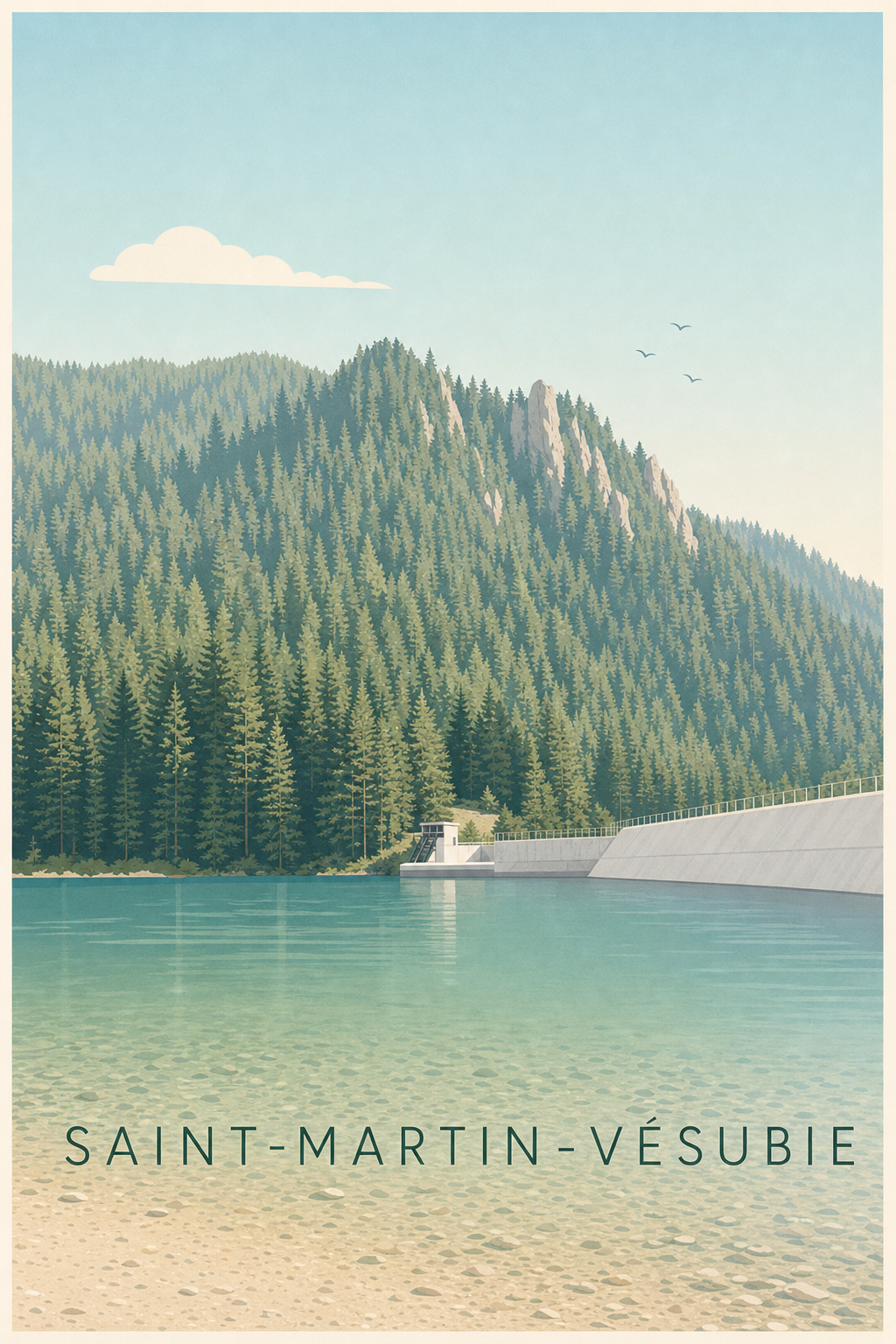 Affiche de Saint-Martin-Vésubie, poster lac du Boréon